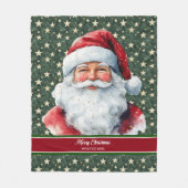 Gepersonaliseerde Santa Blanket met Monogram Tekst Fleece Deken (Voorkant)