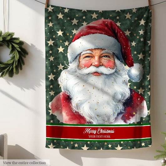 Gepersonaliseerde Santa Blanket met Monogram Tekst Fleece Deken