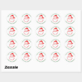 Gepersonaliseerde  Santa Christmas Baking Ronde Sticker (Vel)