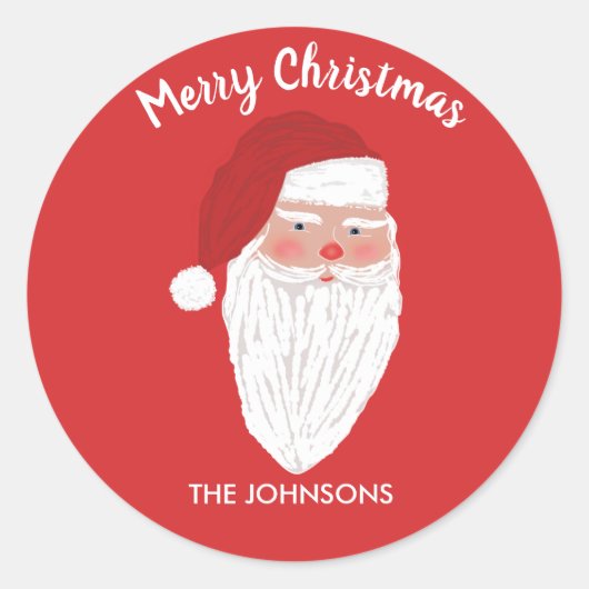 Gepersonaliseerde Santa Christmas Holiday Sticker (Voorkant)