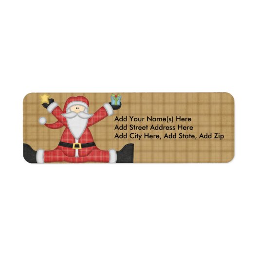 Gepersonaliseerde Santa Claus vakantie labels (Voorkant)
