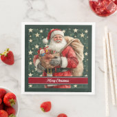 Gepersonaliseerde Santa Claus Vakantietafel servet (Insitu)
