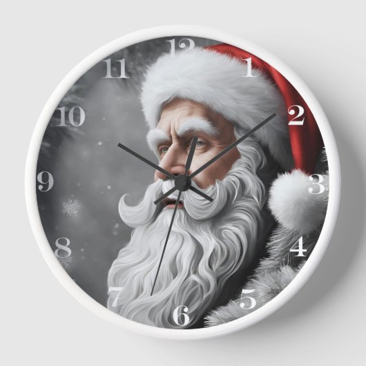 Gepersonaliseerde Santa Claus wandklok (Voorkant)