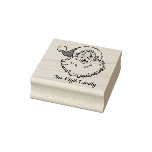Gepersonaliseerde Santa Clause Wood Art Stamp Rubberstempel (Stempel)