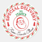 Gepersonaliseerde Santa Delivery Sticker (Voorkant)