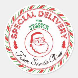 Gepersonaliseerde Santa Delivery Sticker