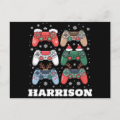 Gepersonaliseerde Santa Gaming Controller Gamer Xm Feestdagenkaart (Voorkant)