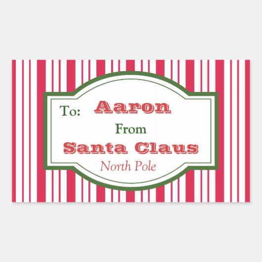 Gepersonaliseerde Santa Gift Label Stickers (Voorkant)