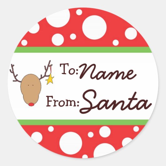 Gepersonaliseerde Santa Gift Sticker (Voorkant)