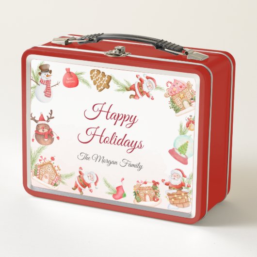 Gepersonaliseerde Santa Gingerbread Holiday Family (Voorkant)