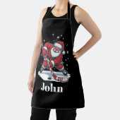 Gepersonaliseerde Santa Ice Hockey Kerstsport Schort (Insitu)