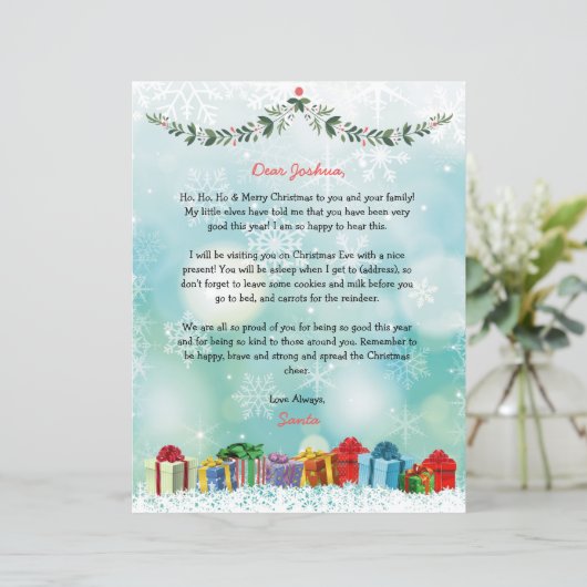 Gepersonaliseerde Santa Letter van de Noordpool (Staand voorkant)