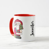 Gepersonaliseerde Santa Mok Santa Claus Mok (Voorkant links)