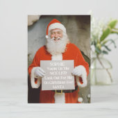 Gepersonaliseerde Santa Naughty of Nice Lijst Kers Feestdagenkaart (Staand voorkant)
