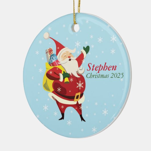 Gepersonaliseerde Santa Ornament naam en jaar (Links)