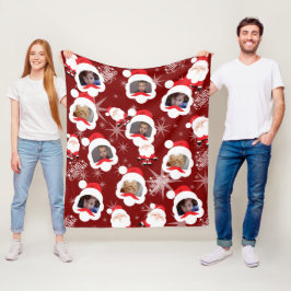 Gepersonaliseerde Santa Photo Collage Fleece Deken