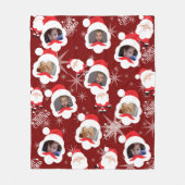 Gepersonaliseerde Santa Photo Collage Fleece Deken (Voorkant)