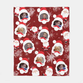 Gepersonaliseerde Santa Photo Collage Fleece Deken