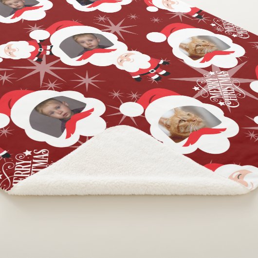 Gepersonaliseerde Santa Photo Collage Sherpa Deken (3/4)