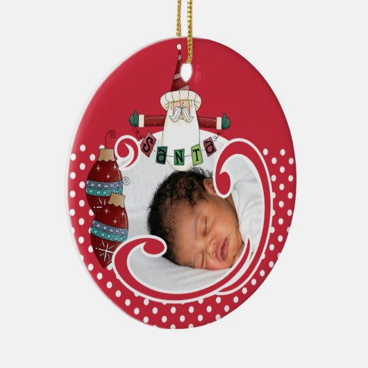 Gepersonaliseerde SANTA Photo Keepsake Ornament (Rechts)