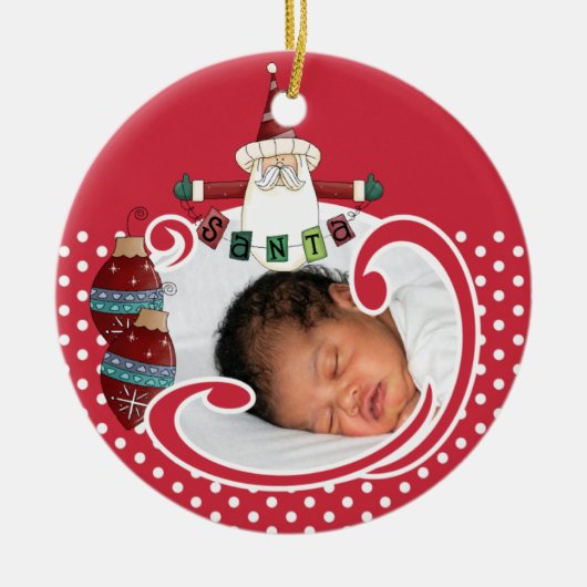 Gepersonaliseerde SANTA Photo Keepsake Ornament (Voorkant)