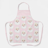 Gepersonaliseerde Santa Pink Pet Preppy Waterverf Schort (Voorkant)