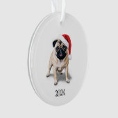 Gepersonaliseerde Santa Pug Acryl Ornament (voorkant)