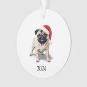 Gepersonaliseerde Santa Pug Acryl Ornament (voorkant)