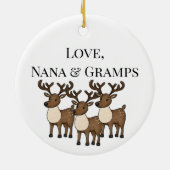 Gepersonaliseerde Santa Rendier Kerstboom Keramisch Ornament (Achterkant)