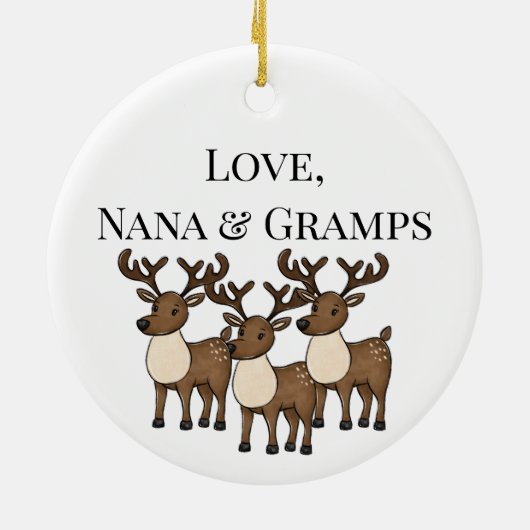 Gepersonaliseerde Santa Rendier Kerstboom Keramisch Ornament (Achterkant)