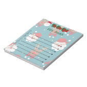 Gepersonaliseerde Santa Rendier Kerstmis to-do lij Notitieblok (Linkerzijde)