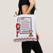 Gepersonaliseerde Santa Rendier Kerstmis Tote Bag (Dichtbij)