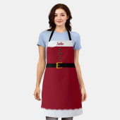 Gepersonaliseerde Santa Schort-Christmas-Red- Schort (Gedragen)