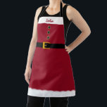 Gepersonaliseerde Santa Schort-Christmas-Red- Schort<br><div class="desc">Introductie van dit gepersonaliseerde kerstfeest Schort - de perfecte mix van feestelijke charme en gepersonaliseerde flair om uw vakantie koken en bakken sessies echt speciaal te maken. Dit schort is niet zomaar een accessoire; het is een feestelijke uitspraak die een vleugje kerstmagie toevoegt aan je keuken. Omarm de vakantiedrang in...</div>