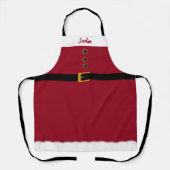 Gepersonaliseerde Santa Schort-Christmas-Red- Schort (Voorkant)
