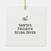 Gepersonaliseerde Santa Scuba Diving Kerstmis Keramisch Ornament (Achterkant)