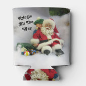 Gepersonaliseerde Santa Takes Een Tumble - Koelbox Blikjeskoeler (Achterkant)