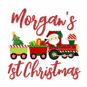 Gepersonaliseerde Santa Train Baby's Eerste Kerstm Romper