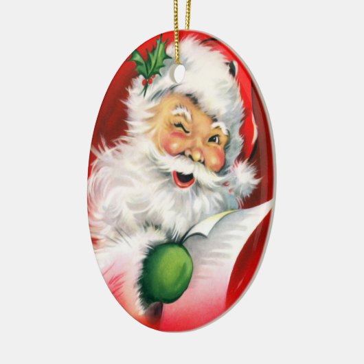 Gepersonaliseerde Santa Winking Kerstmis Ornament (Links)