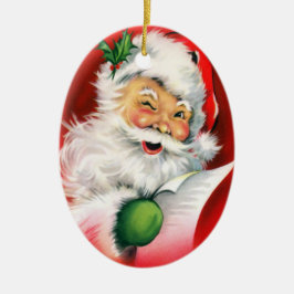 Gepersonaliseerde Santa Winking Kerstmis Ornament