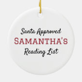 Gepersonaliseerde Santa's Book Club Ornament (Achterkant)