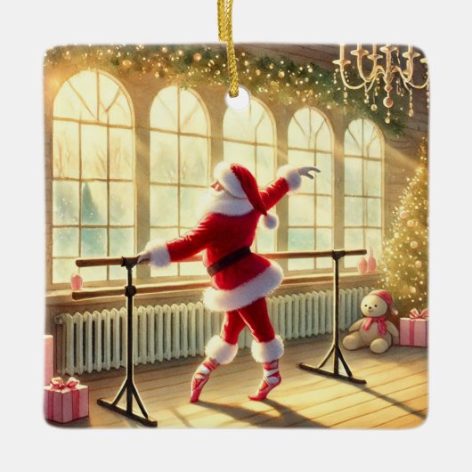 Gepersonaliseerde Santa's favoriete barre instruct Keramisch Ornament (Voorkant)