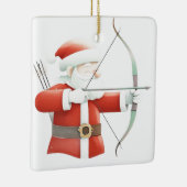 Gepersonaliseerde Santa's favoriete boogschutter Keramisch Ornament (Rechts)
