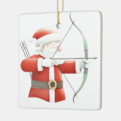 Gepersonaliseerde Santa's favoriete boogschutter Keramisch Ornament (Links)
