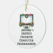 Gepersonaliseerde Santa's favoriete computerprogra Keramisch Ornament (Links)