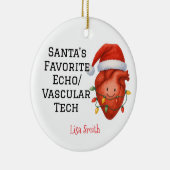 Gepersonaliseerde Santa's Favoriete Echo / Vascula Keramisch Ornament (Rechts)