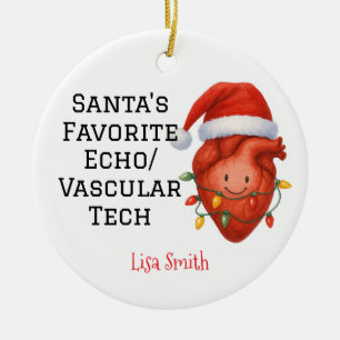 Gepersonaliseerde Santa's Favoriete Echo / Vascula Keramisch Ornament