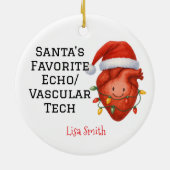 Gepersonaliseerde Santa's Favoriete Echo / Vascula Keramisch Ornament (Achterkant)