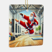 Gepersonaliseerde Santa's Favoriete Karateka Keramisch Ornament (Rechts)
