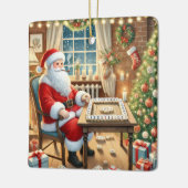 Gepersonaliseerde Santa's Favoriete Mahjong Speler Keramisch Ornament (Links)